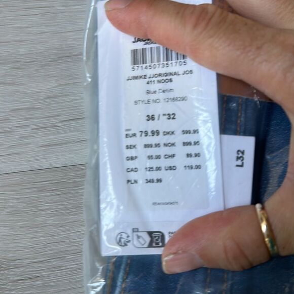 JACK & JONES 411 NOOS TAPERED JEANS SZ  W36xL32  NWT IN PACKAGING - Picture 6 of 7